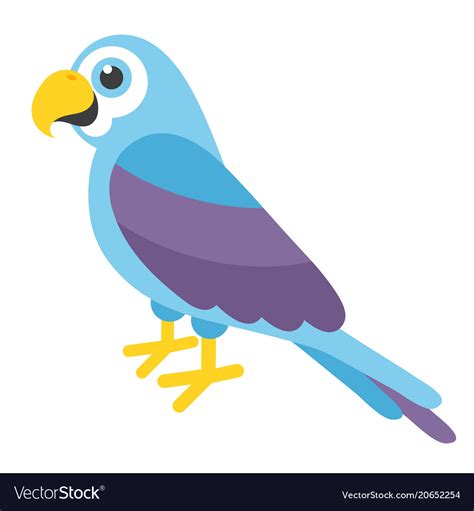 Cute Blue Parrot Royalty Free Vector Image Vectorstock