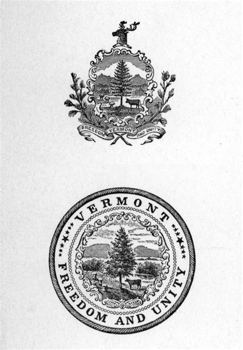 Coat Of Arms Of The State Of Vermont Top History 18 X 24