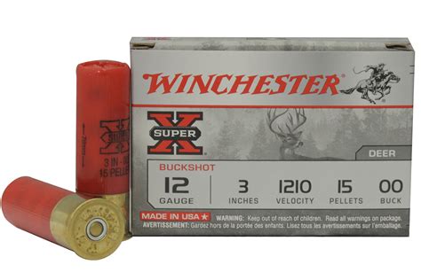 winchester 12 gauge 3 inch super x 15 pellet buffered 00 buckshot 5 box sportsman s outdoor