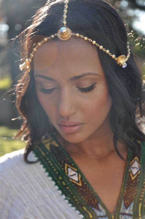 Helena Wearing Our Mothers Eritrean Gold Head Jewelry And Zuria Dress