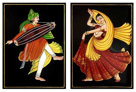 Folk Dancers Of India Painting On Hardboard 11 X 8 In Each In 2020