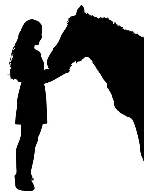 Onlinelabels Clip Art Girl And Horse Silhouette 2