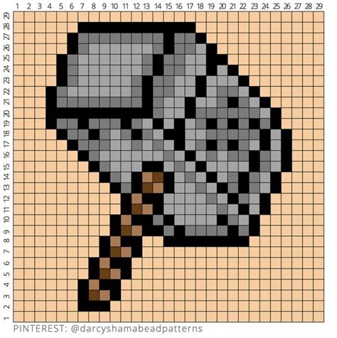 Mjölnir Hama Bead Pattern In 2022 Pixel Art Pattern Pixel Art Pixel