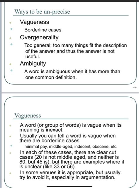 Solved Vagueness Ambiguity And Overgenerality Identify