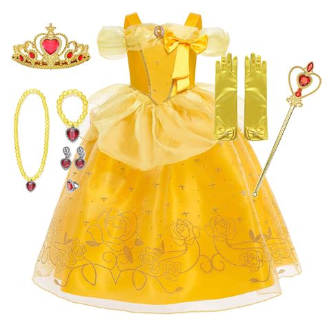 Princesa Belle Vestido De Disney De Dibujos Animados Disfraz De Niños