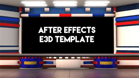 Virtual Studio News Desk After Effects Element 3D Template