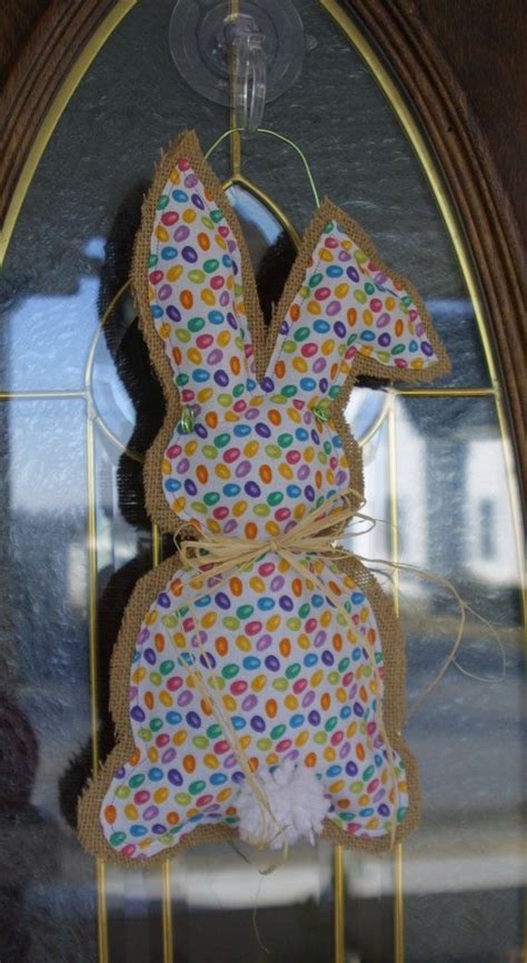 Jelly Bean Bunny Door Hanger Burlap Easter Door Hanger Easter Decor