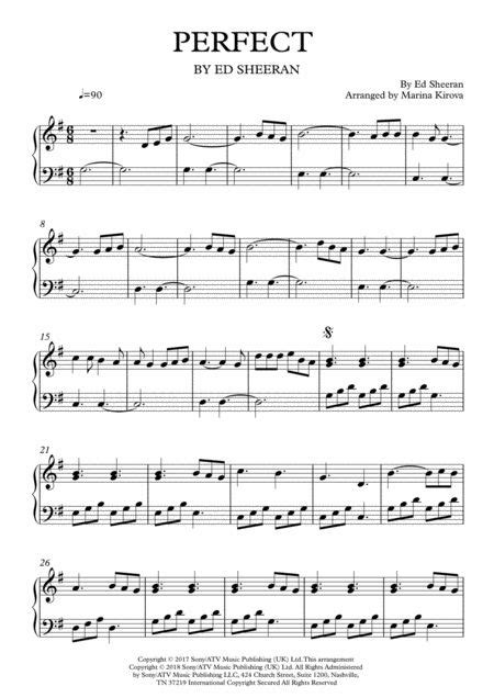 Sheet Music With The Words Perfect Written On It