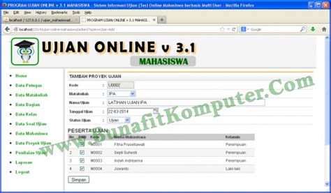 Source Code Ujian Online Php Bunafit Komputer