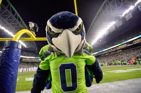 Blitz Is Looking Good In His Action Green Seahawks Mascot Seattle Seahawks Seahawks