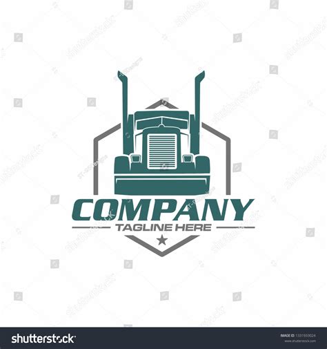 Head Semi Truck Trailer Front View Stock Vector Royalty Free