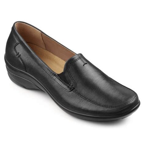 Hotter Envy Black Leather Slip On Shoes Official Stockist Marshall