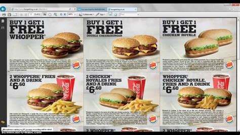 How to get a free whopper or chicken sandwich, your choice when you purchase a regular price drink and side at your next visit. Free Burger King Vouchers UK 2014 - YouTube