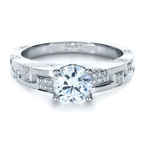 Custom Contemporary Diamond Engagement Ring 1218 Seattle Bellevue