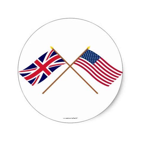 Uk And United States Crossed Flags Classic Round Sticker Zazzle