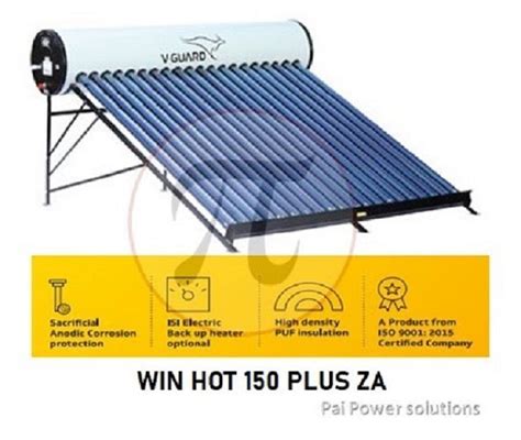 150lpd 58x2100mm v guard win hot 150 za solar water heater at rs 23400