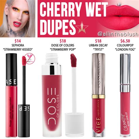 Jeffree Star Cherry Wet Velour Liquid Lipstick Dupes All In The Blush