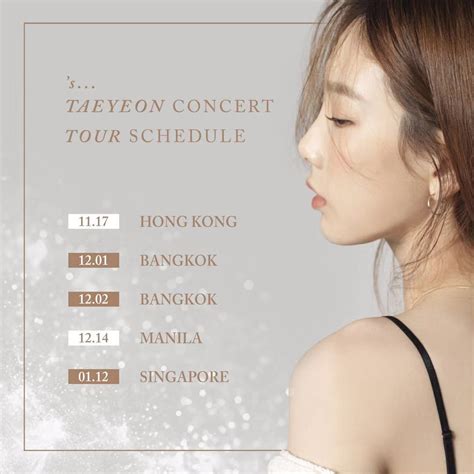 Girls Generation S Taeyeon Confirms Solo Concert In Singapore On 12 January 2019