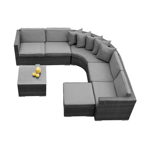 Curved Corner Sofa Set In Brown Or Grey By Out There Exteriors