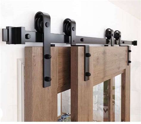 Zekoo 5ft 12 Ft Single Track Bypass Sliding Barn Door Hardware Kit For