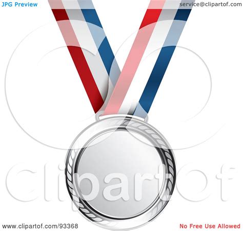 Royalty Free Rf Clipart Illustration Of A Silver Medal Award On A Red