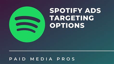 Spotify Ads Targeting Options Youtube