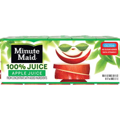 Minute Maid Apple Juice Cartons 6 Fl Oz 10 Pack Apple Wades