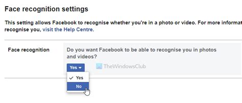 how to enable or disable facebook face recognition