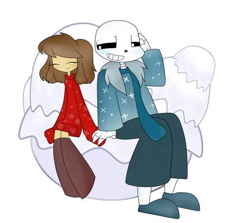 Staying In The Snow Sans X Frisk By Luckyclau On Deviantart