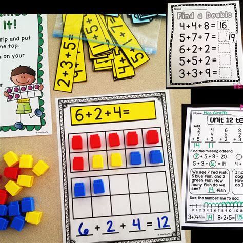 Miss Giraffes Class First Grade Math Ideas For The Entire Year