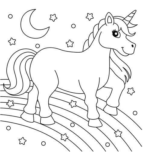 Cabeza De Unicornio Con Arcoiris Para Colorear Imprimir E Dibujar