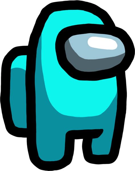 Blue Among Us Character Logo Amongusu