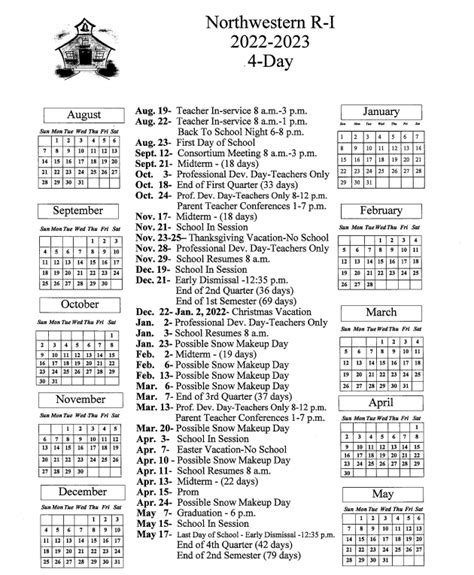 Northwestern School District Calendar 2024 2025