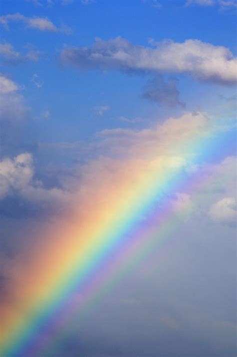 Rainbow With Blue Sky And Clouds Photograph By Wesley Hitt