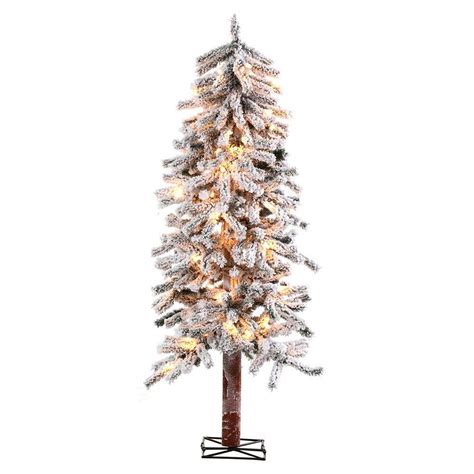 Sterling 6 Ft Pre Lit Flocked Alpine Artificial Christmas Tree With