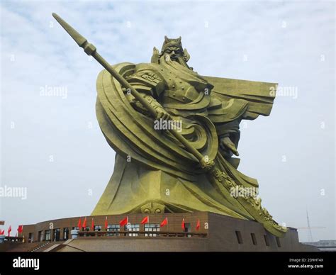 The Bronze Statue Of Chinese Ancient Military General Guan Yu With The
