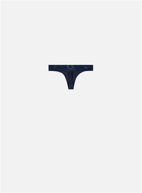 Tommy Hilfiger Underwear Sheer Flex Cotton Thong Navy Blazer Womens Spectrum