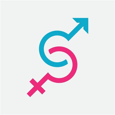 Logotipo De Símbolo De Género De Sexo E Igualdad De Hombres Y Mujeres Ilustración Vectorial