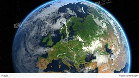 Europe From Space Zoom To Europe Earth From Space Stock