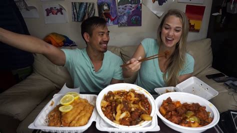 Mukbang Husband And Wife Eat Chinese And Thai Food Youtube