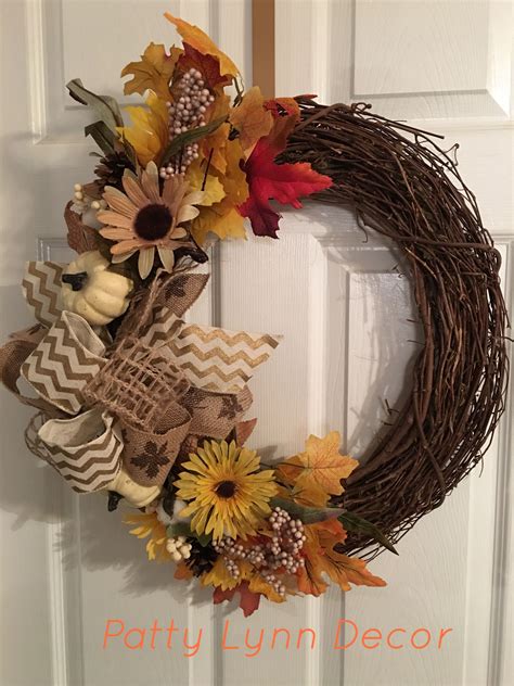 Fall grapevine wreath. | Fall grapevine wreaths, Fall grapevine, Fall thanksgiving