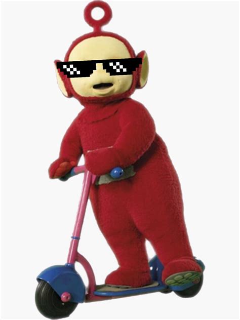 Gangster Teletubbie Po On A Scooter Sticker By Ameliaburrito Redbubble