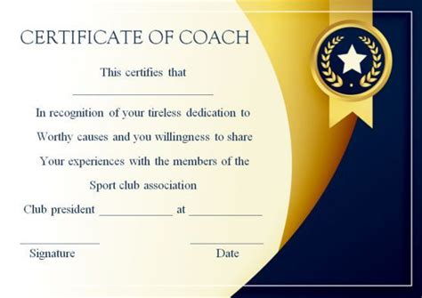 Coach Certificate Of Appreciation 9 Professional Templates For Hisher