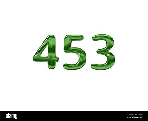 Green Number 453 Isolated White Background Stock Photo Alamy