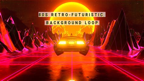 Retro Futuristic 80s Background Loop Stock Motion Graphics Motion