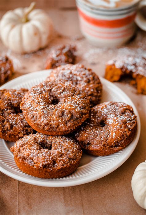 Baked Pumpkin Doughnuts With Cardamom Crumble A Beautiful Plate