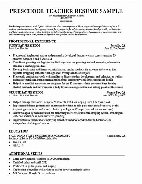Successful applications for teaching jobs: Teacher assistant Job Description Resume Lovely Preschool Teacher Resume Sample & Writing Tips ...
