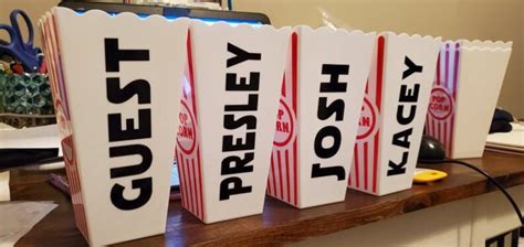 Personalized Popcorn Bucket Popcorn Holder Movie Night Etsy