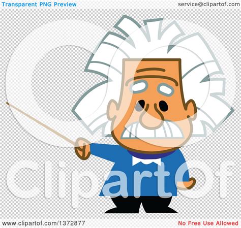 Clipart Of Albert Einstein Holding A Pointer Stick Royalty Free
