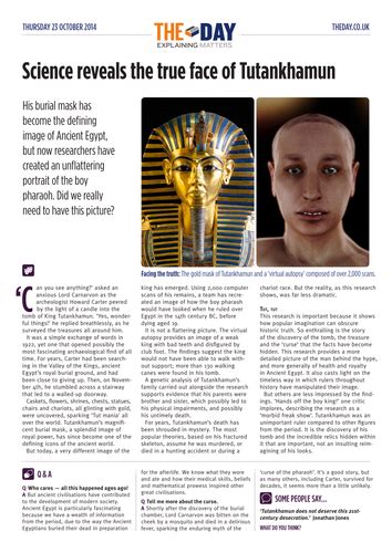 News Articles For Teaching Face Of Tutankhamun Teaching Resources